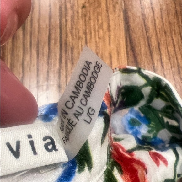 Alice + Olivia Multicolor Floral Sheer V-Neck Blouse - Picture 3 of 8